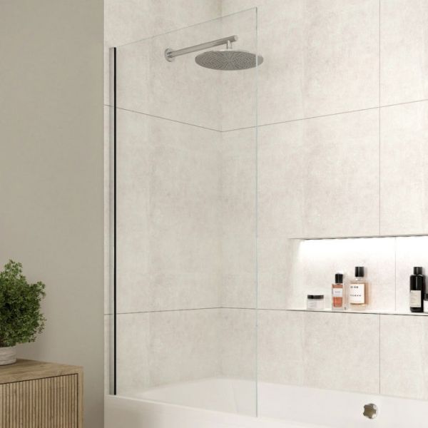 Merlyn Chrome Square Fixed Bath Screen 1500 x 800mm