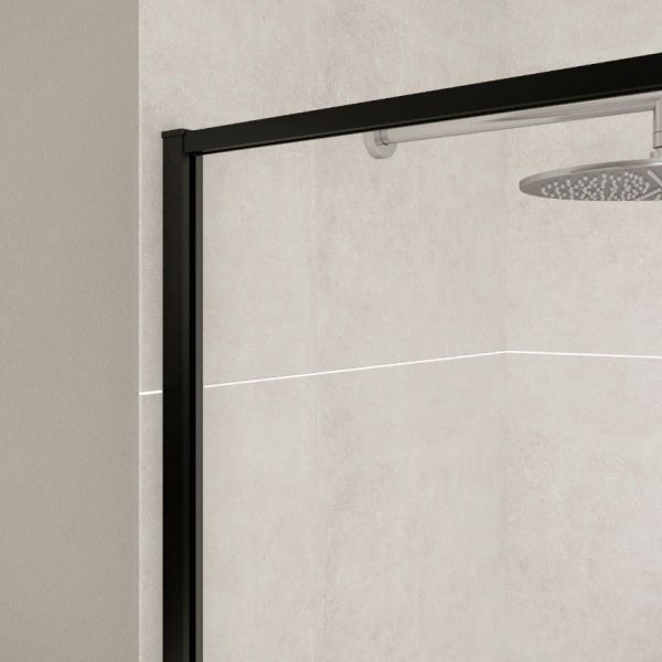 Merlyn Matt Black Framed Bath Screen 1500 x 800mm #2