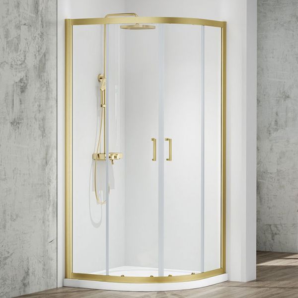 Merlyn MBOX Brushed Brass 900 Two Door Quadrant Shower Enclosure