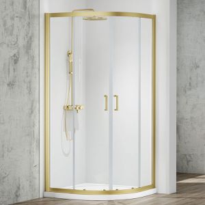Merlyn MBOX Brushed Brass 800 Two Door Quadrant Shower Enclosure
