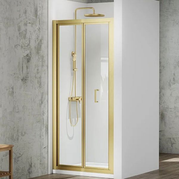 Merlyn MBOX Brushed Brass 760 Bifold Shower Door