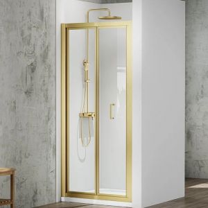 Merlyn MBOX Brushed Brass 1000 Bifold Shower Door