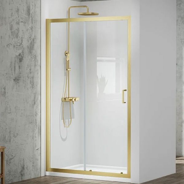 Merlyn MBOX Brushed Brass 1500 Sliding Shower Door