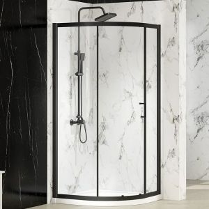 Merlyn MBOX Matt Black 1000 x 800 One Door Offset Quadrant Shower Enclosure