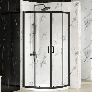Merlyn MBOX Matt Black 800 Two Door Quadrant Shower Enclosure