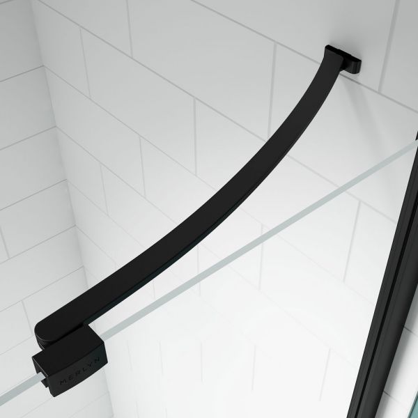 Merlyn Ionic Essence Frameless Black Hinged Shower Door with Inline Panel 1000mm #5