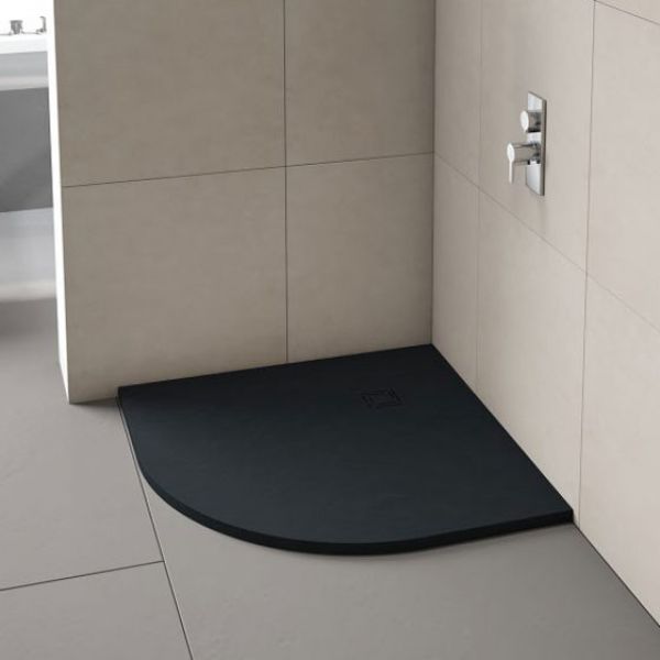 Merlyn Truestone Quadrant Shower Tray 900 x 900 Pure Black T90QB