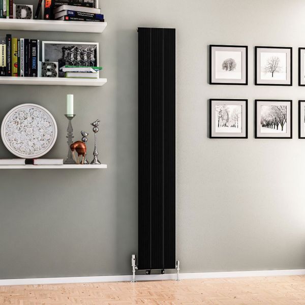 Eastbrook Mersey 1800 x 280 Matt Black Aluminium Designer Radiator #2