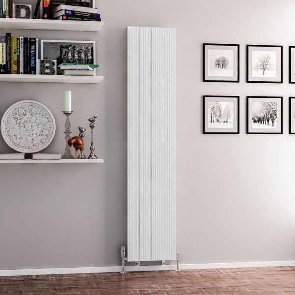 Eastbrook Mersey 1800 x 375 Matt White Aluminium Designer Radiator #2