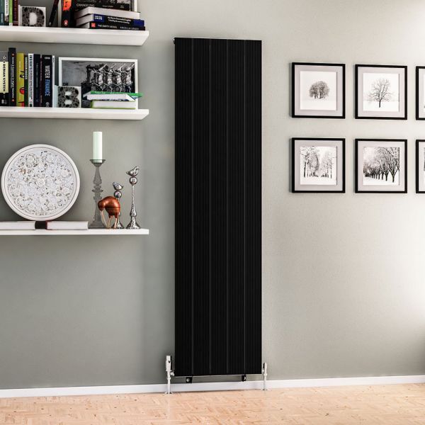 Eastbrook Mersey 1800 x 470 Matt Black Aluminium Designer Radiator #2