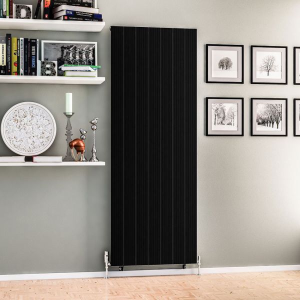 Eastbrook Mersey 1800 x 660 Matt Black Aluminium Designer Radiator #2