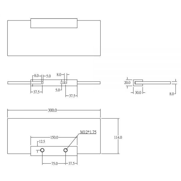 Miller Classic 300mm Glass Shelf with Matt Black Bracket #3