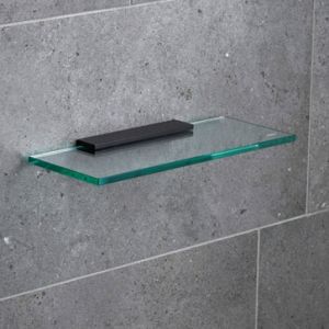Miller Classic 300mm Glass Shelf with Matt Black Bracket