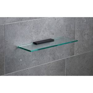 Miller Classic 400mm Glass Shelf with Matt Black Bracket