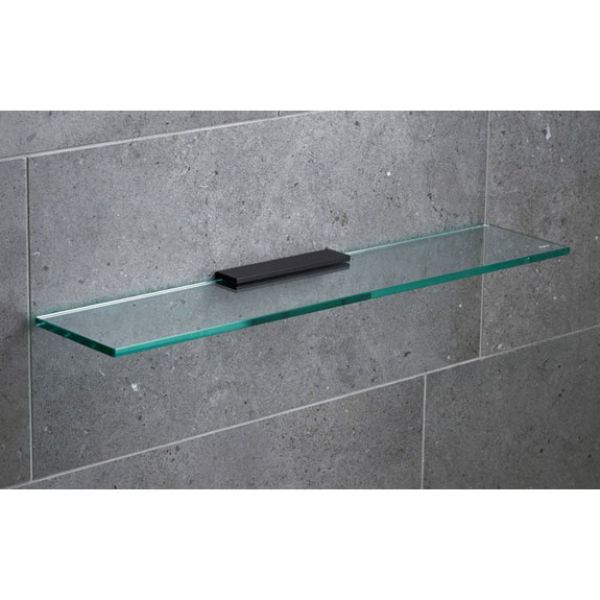 Miller Classic 600mm Glass Shelf with Matt Black Bracket