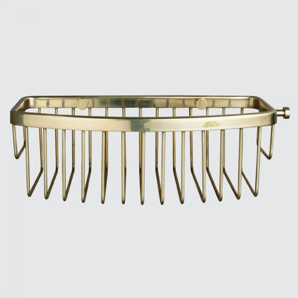 Miller Polished Untreated Brass D Shaped Shower Basket 866MP