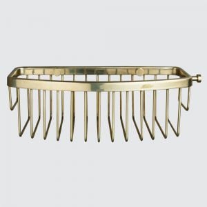 Miller Polished Untreated Brass D Shaped Shower Basket 866MP