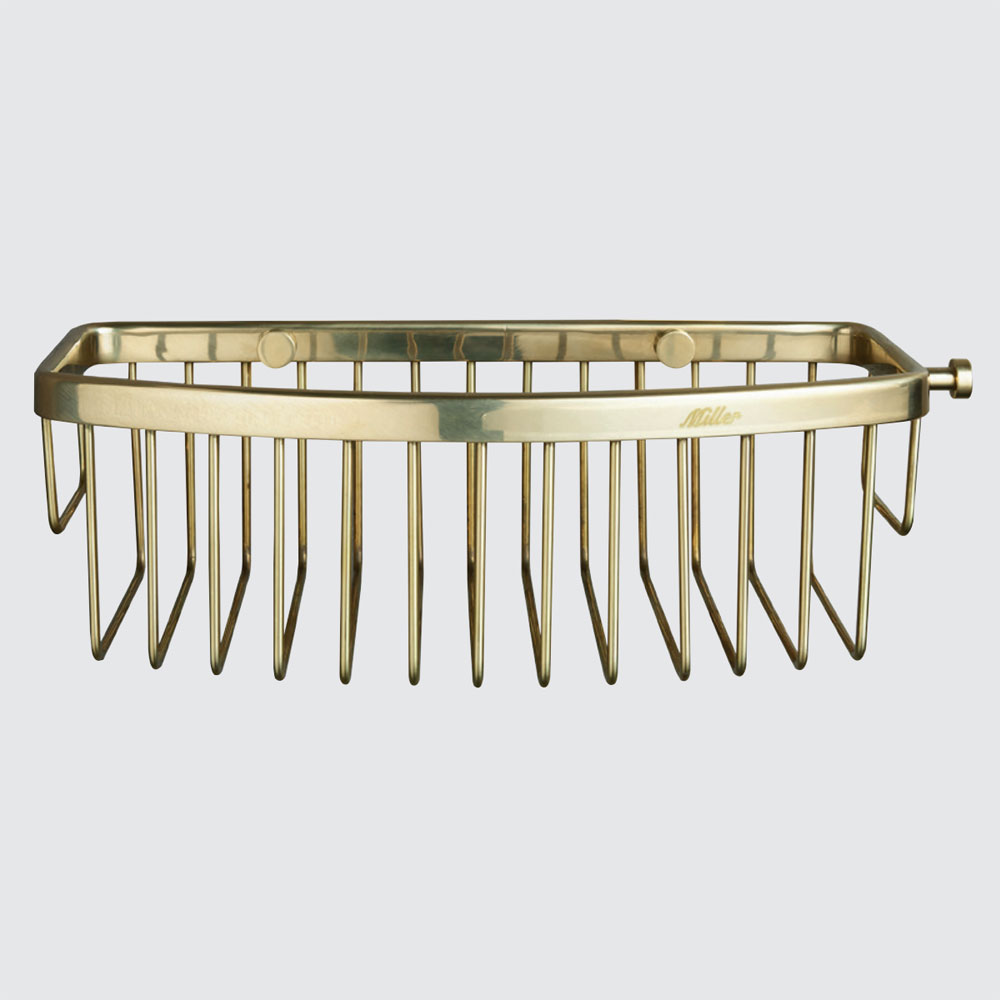 Miller Polished Untreated Brass D Shaped Shower Basket 866MP 866MP