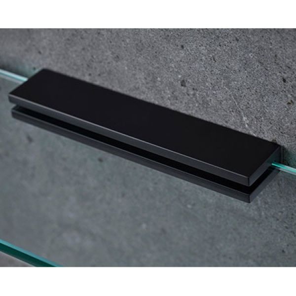 Miller Classic 600mm Glass Shelf with Matt Black Bracket #2