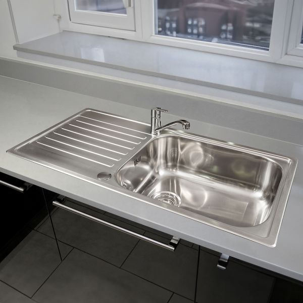 Reginox Minister Single Bowl Stainless Steel Kitchen Sink 1000 x 500mm #3