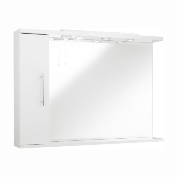 Kartell Encore 850 x 750 Bathroom Mirror with Lights and Side Cabinet