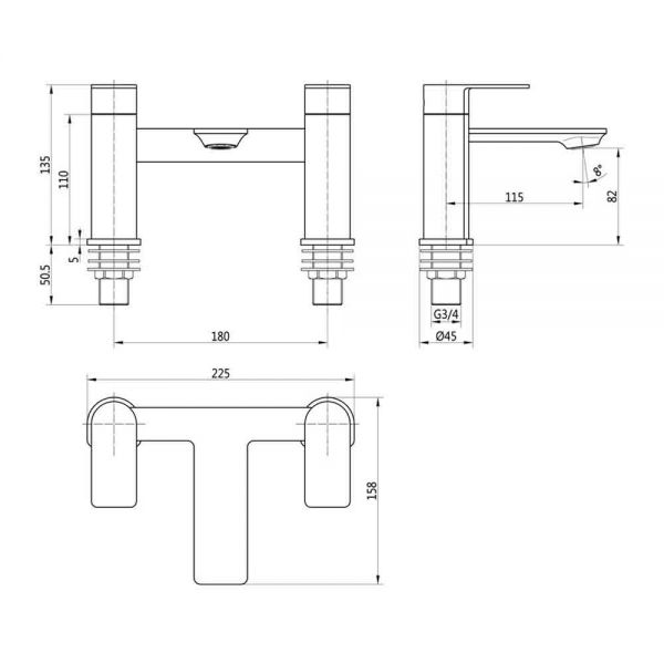 Moods Adelaide Chrome Bath Filler Tap #2