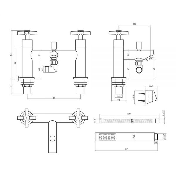 Moods Auckland Chrome Bath Shower Mixer Tap #2