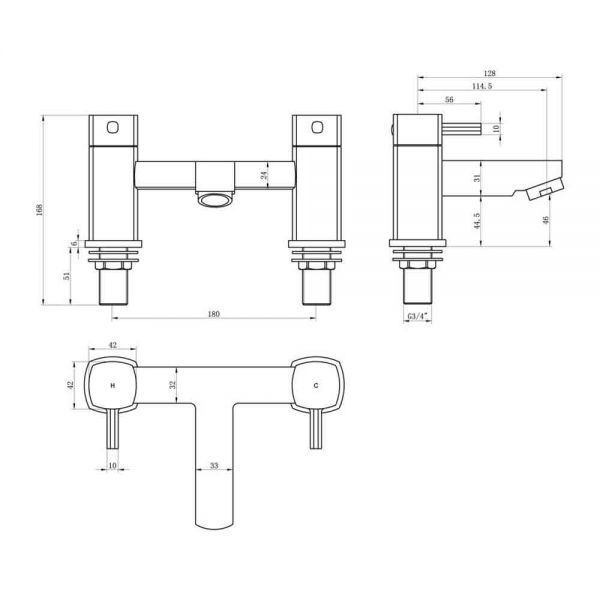 Moods Avondale Chrome Bath Filler Tap #2