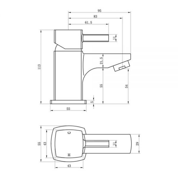 Moods Avondale Chrome Mini Basin Mixer Tap with Waste #2