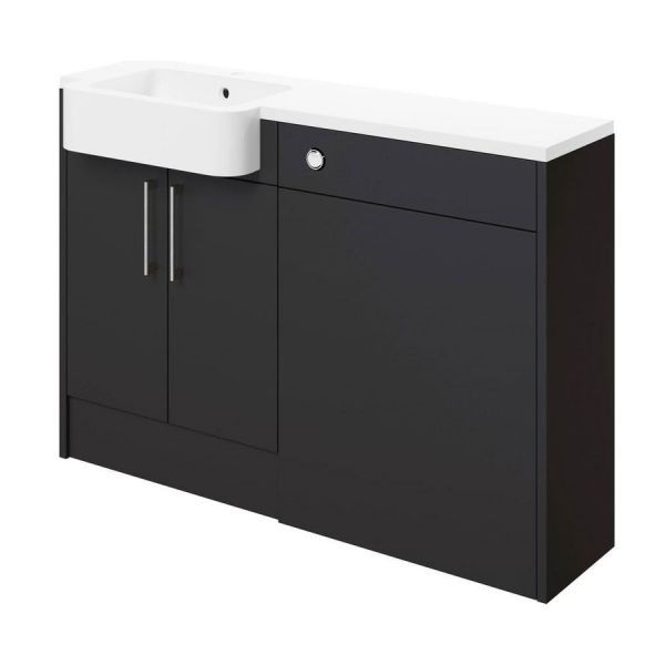 Moods Avonwick Graphite Grey 1242mm Basin and WC Unit Pack LH