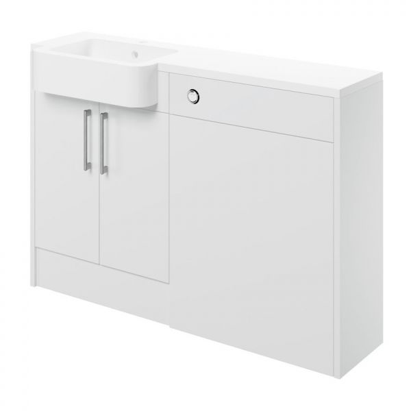 Moods Avonwick White Gloss 1242mm Basin and WC Unit Pack LH