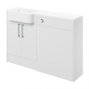 Moods Avonwick White Gloss 1242mm Basin and WC Unit Pack LH