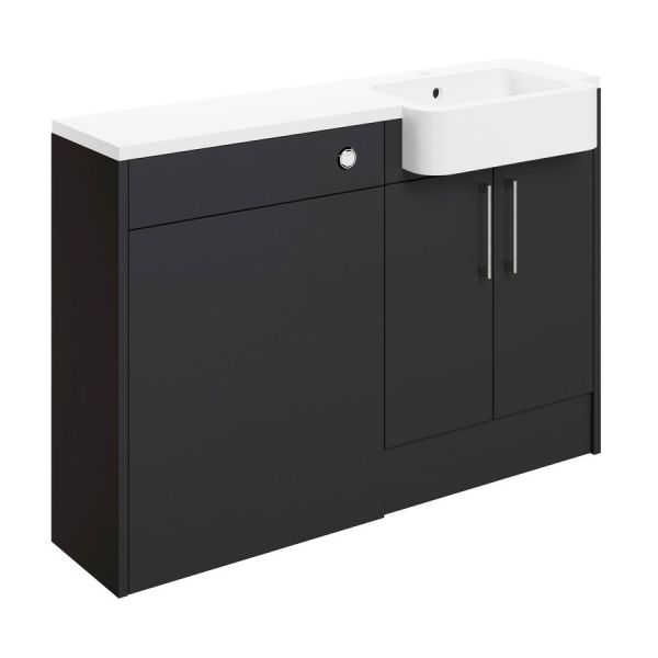Moods Avonwick Graphite Grey 1242mm Basin and WC Unit Pack RH