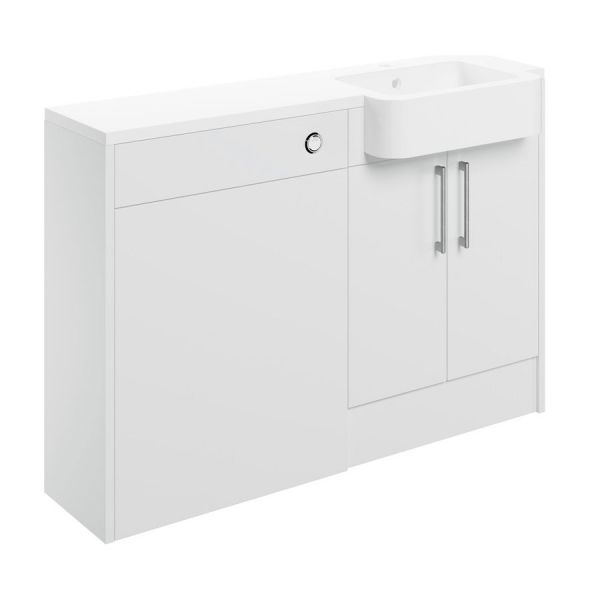 Moods Avonwick White Gloss 1242mm Basin and WC Unit Pack RH