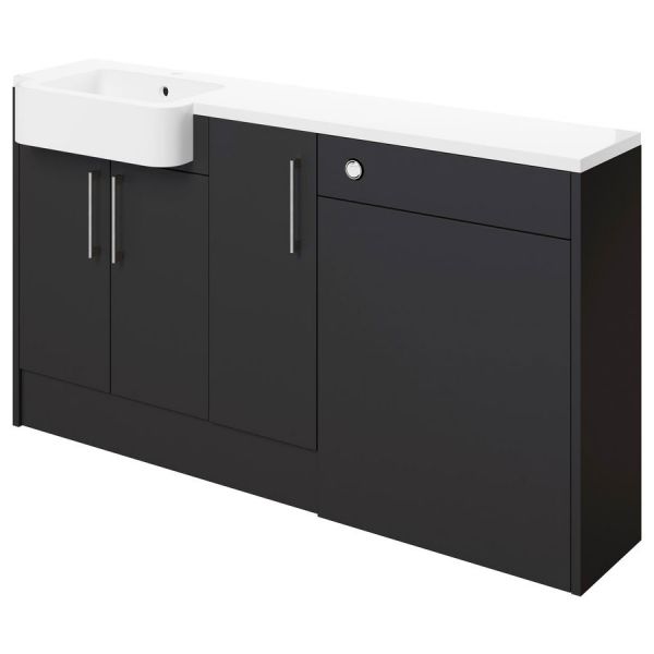Moods Avonwick Graphite Grey 1542mm Basin and WC Unit Pack LH