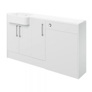 Moods Avonwick White Gloss 1542mm Basin and WC Unit Pack LH