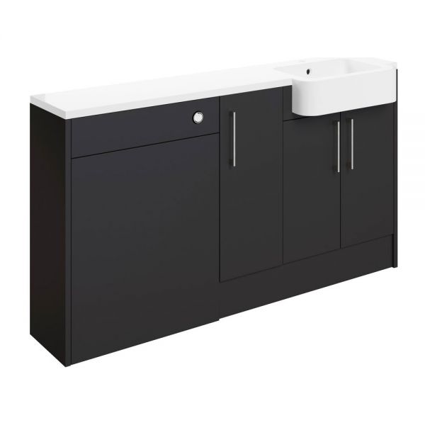 Moods Avonwick Graphite Grey 1542mm Basin and WC Unit Pack RH