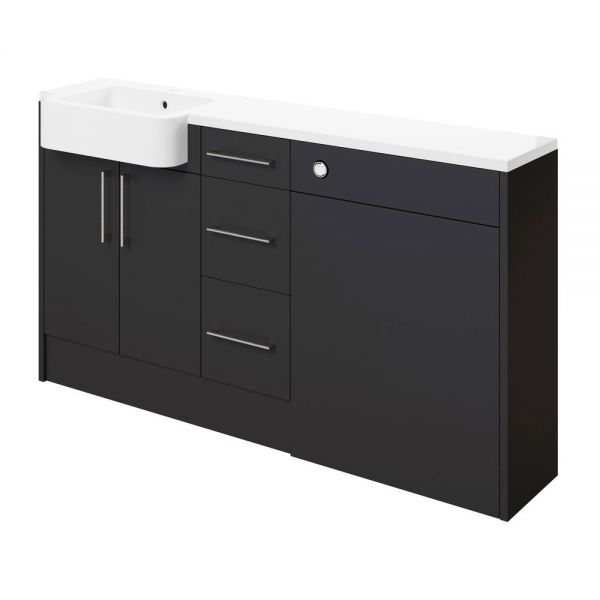 Moods Avonwick Drawer Graphite Grey 1542mm Basin and WC Unit Pack LH
