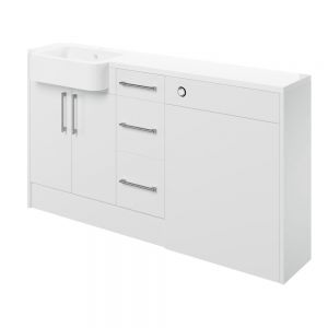Moods Avonwick Drawer White Gloss 1542mm Basin and WC Unit Pack LH