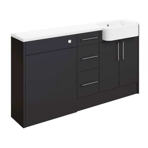 Moods Avonwick Drawer Graphite Grey 1542mm Basin and WC Unit Pack RH