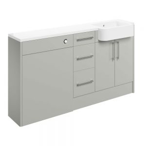Moods Avonwick Drawer Light Grey 1542mm Basin and WC Unit Pack RH