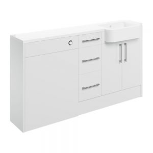 Moods Avonwick Drawer White Gloss 1542mm Basin and WC Unit Pack RH