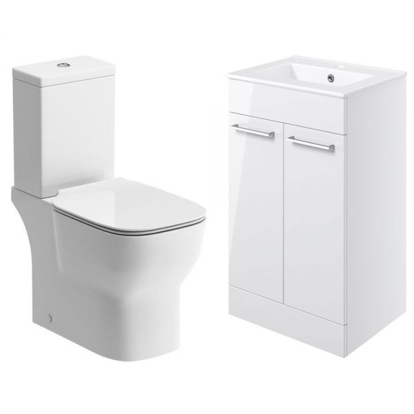 Moods Ayrton Toilet and 500mm Basin Unit Bathroom Suite