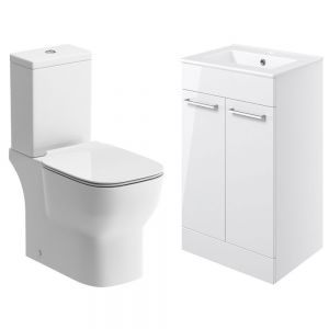 Moods Ayrton Toilet and 600mm Basin Unit Bathroom Suite