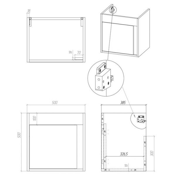 Moods Elmscott 500mm White Gloss Wall Mounted Unit and Basin #2