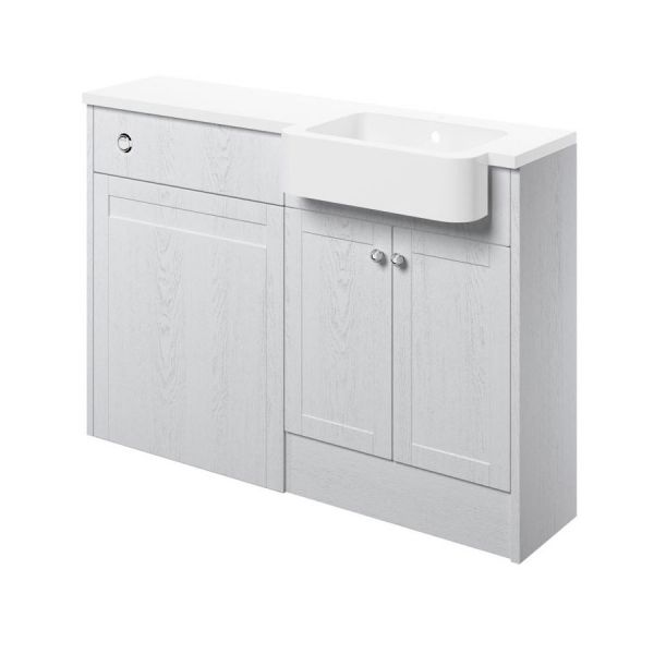 Moods Bickington White Ash 1242mm Basin and WC Unit Pack RH