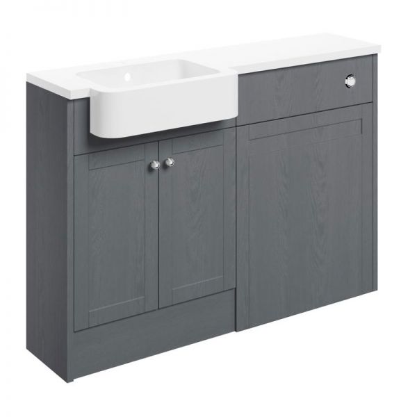 Moods Bickington Grey Ash 1242mm Basin and WC Unit Pack LH