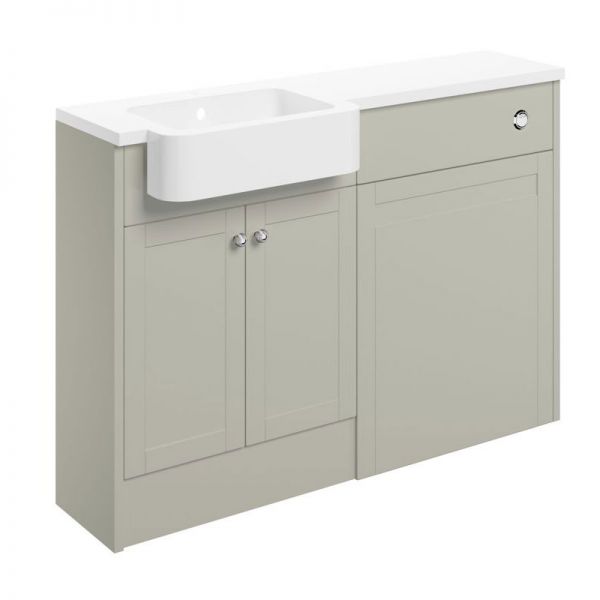 Moods Bickington Matt Latte 1242mm Basin and WC Unit Pack LH