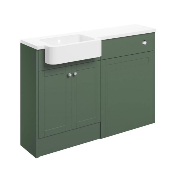 Moods Bickington Sage Green 1242mm Basin and WC Unit Pack LH