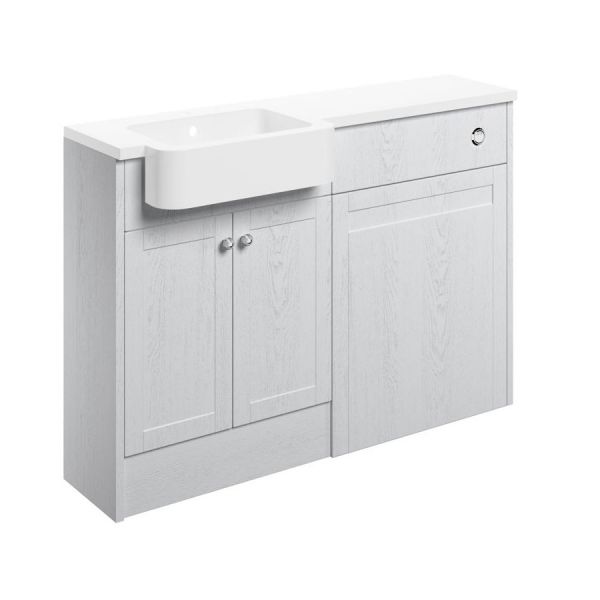 Moods Bickington White Ash 1242mm Basin and WC Unit Pack LH
